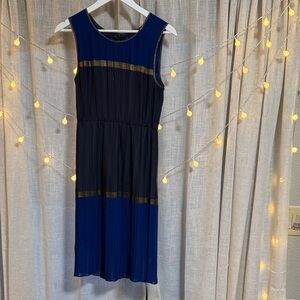 BCBGMaxAzria Blue and Gold Dress
